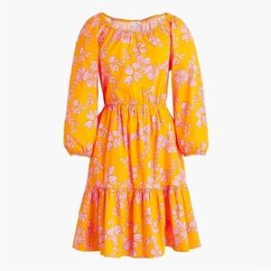 J. Crew Factory NWT Women's Scoop Neck Mini Floral Dress 98% Cotton Size 6